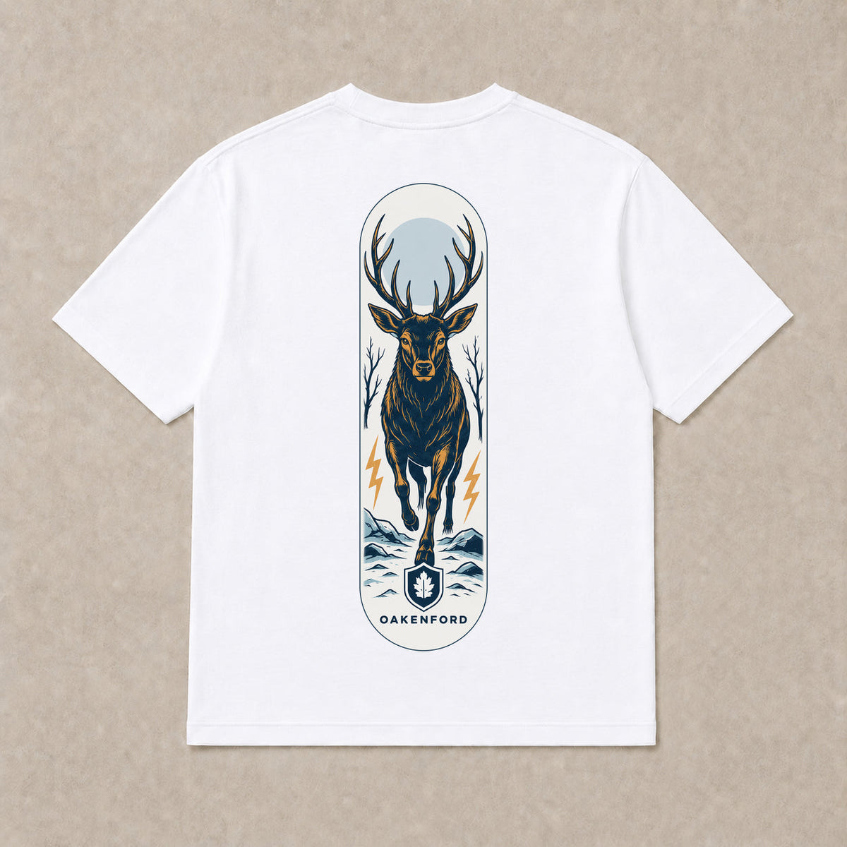 Night Stag graphic T-shirt