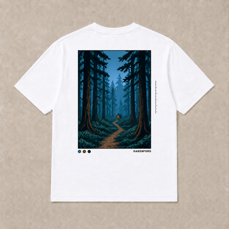 Back of white The Waylight graphic T-shirt by Oakenford