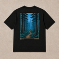 Back of black The Waylight graphic T-shirt by Oakenford
