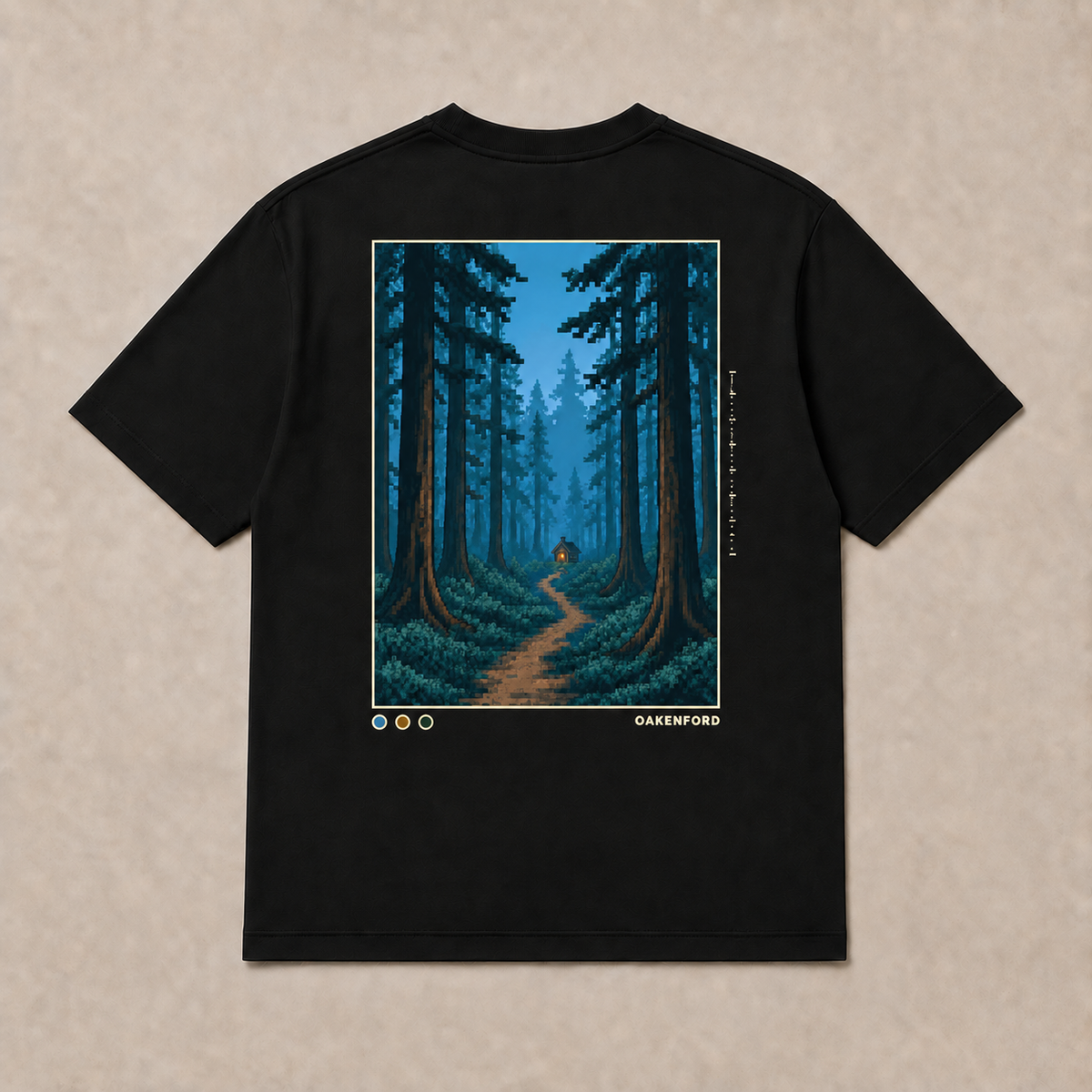 Back of black The Waylight graphic T-shirt by Oakenford