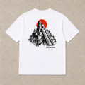Back of white Pyramid graphic T-shirt by Oakenford