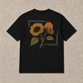 Back of black Sunflower graphic T-shirt by Oakenford