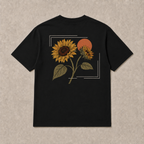 Back of black Sunflower graphic T-shirt by Oakenford