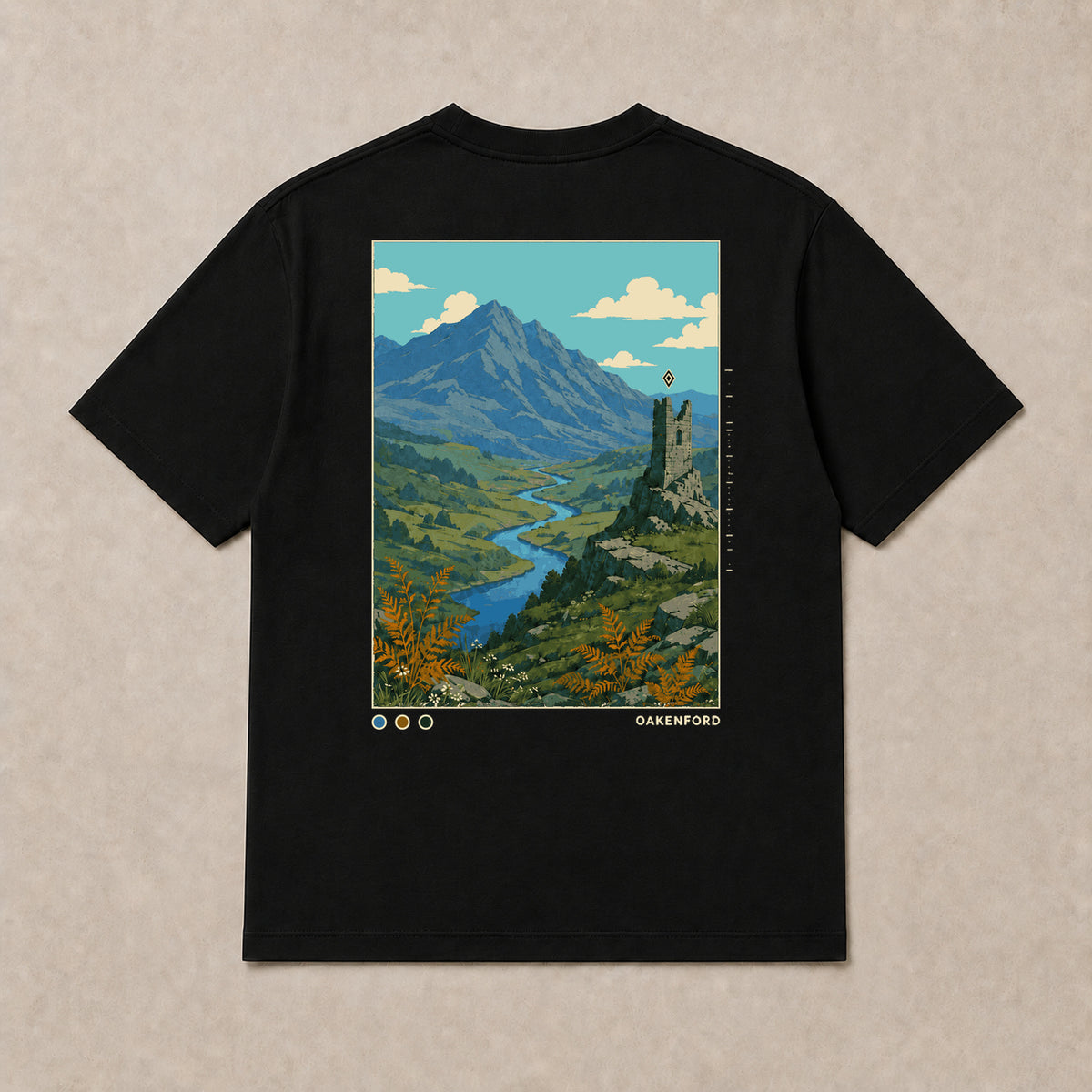 Back of black The Overlook graphic T-shirt by Oakenford