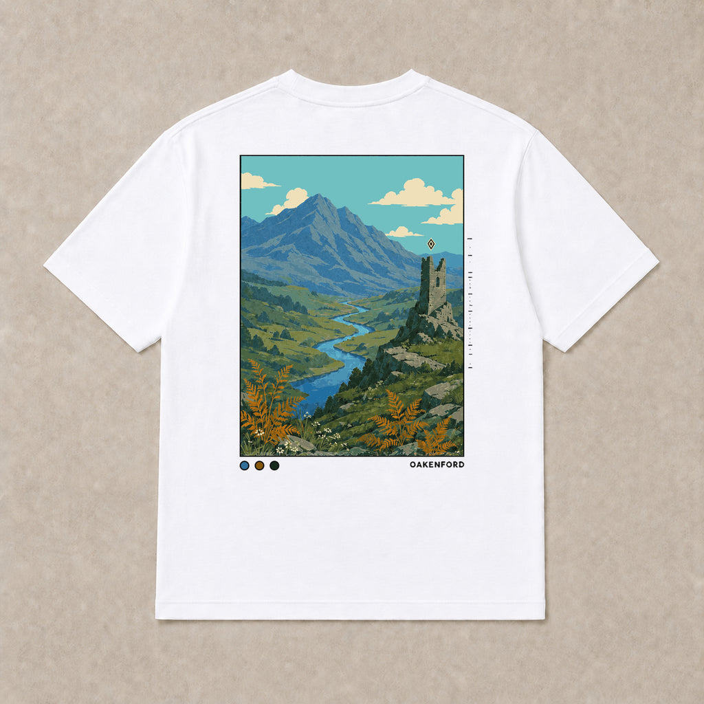 Back of white The Overlook graphic T-shirt by Oakenford