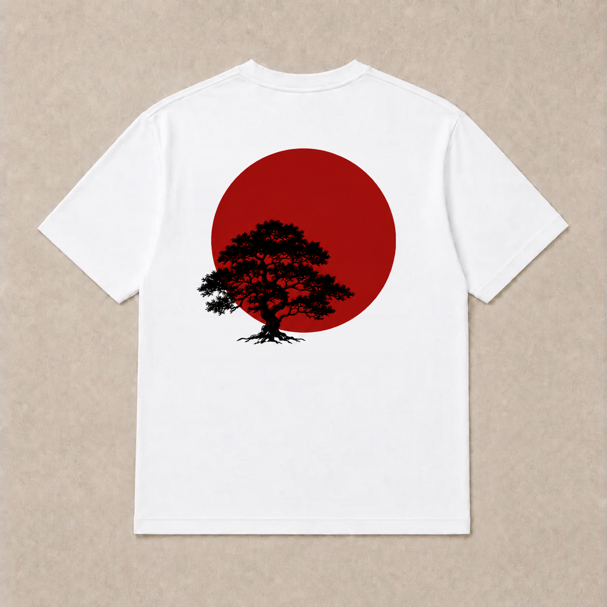 Back of white Oxblood Sun graphic T-shirt by Oakenford